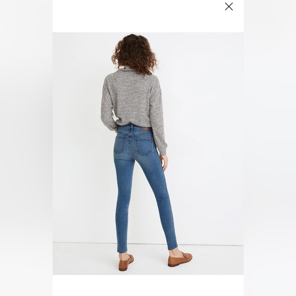 MADEWELL 10" High-Rise Skinny Jeans in Dewitt Wash:Button-Front TENCEL Denim - Picture 4 of 16